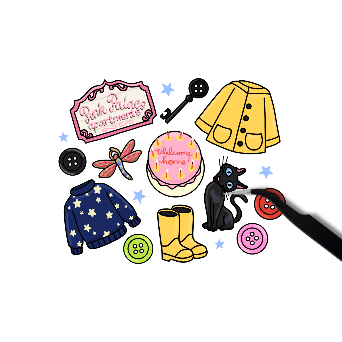 Coraline aesthetic sticker