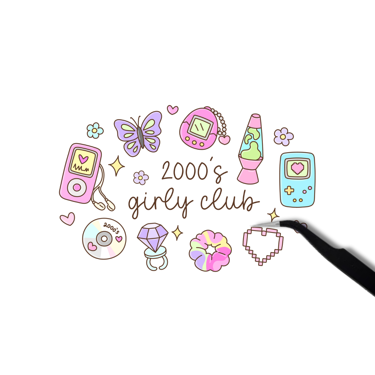 2000's girly club sticker