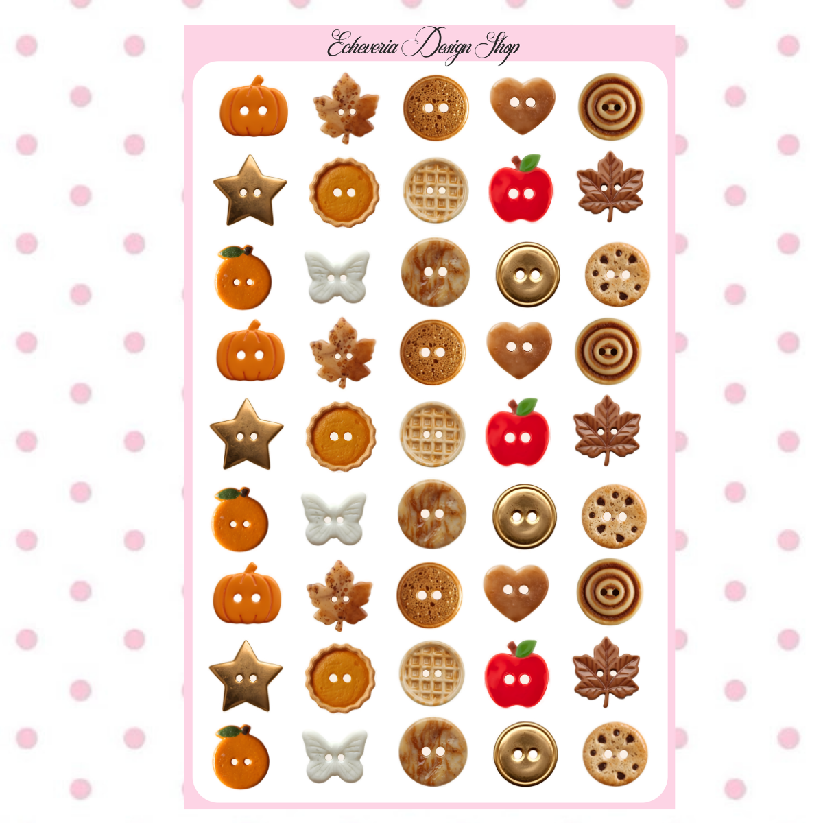 Fall Button Sticker Sheet